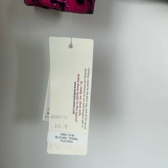 NWT- Hobby Horse Women’s All Day Western Show Shirt, Black & Fuchsia Leopard - Picture 7 of 8